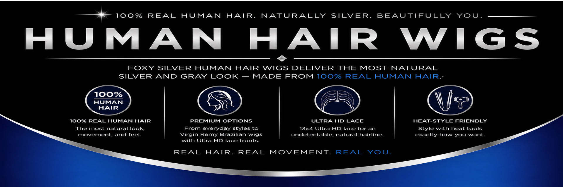 Foxy Silver Human Hair Wigs