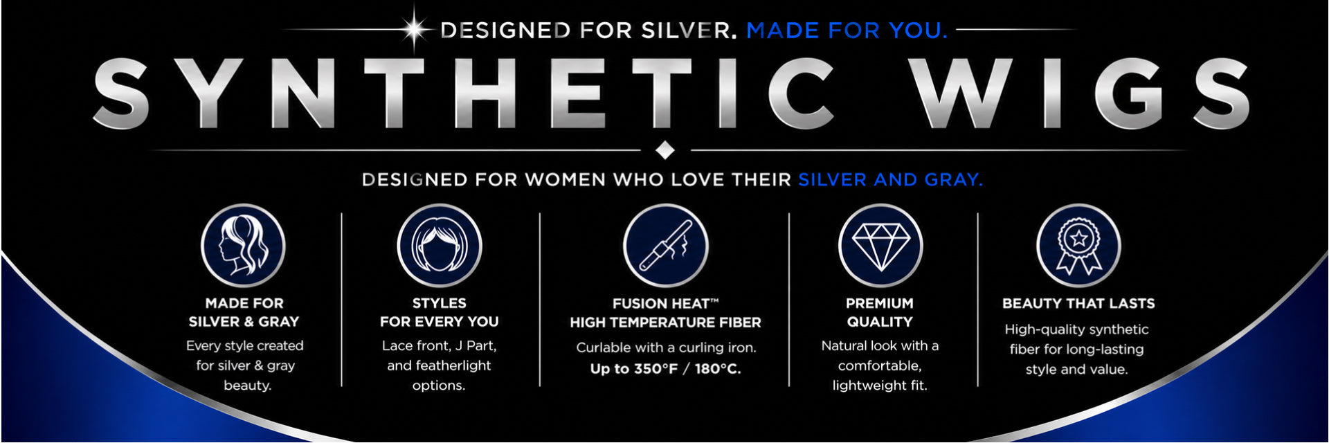 Foxy Silver Synthetic Wigs