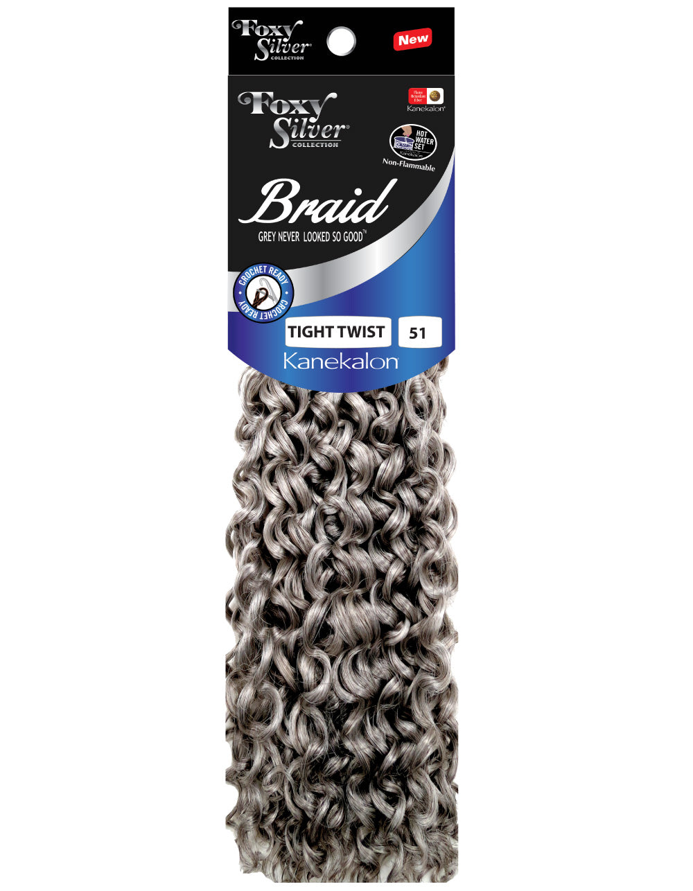 Foxy Silver Tight Twist Braid